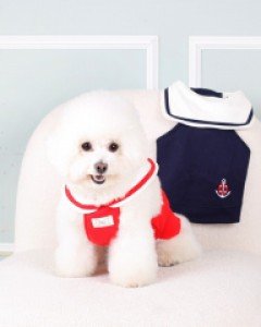 봄부터 쭉 입어요 CH 마린자수홀터넥크롭티셔츠