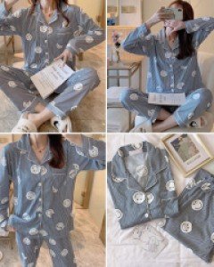 [SET]스마일 스트라이프 파자마 세트