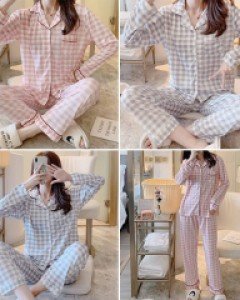 [SET]마오타 체크 파자마 세트(2color)