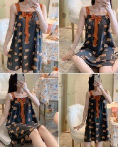 Q베어 리본나시 원피스 잠옷_250622