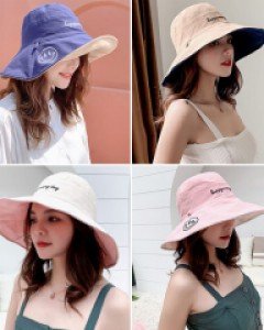 J양면 스마일 스트링 버킷햇_251382