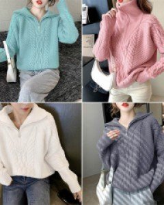 H하이넥 반집업 니트_253131