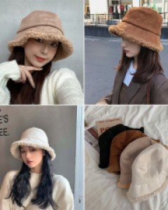 H스웨이드 양털 벙거지 모자_253202