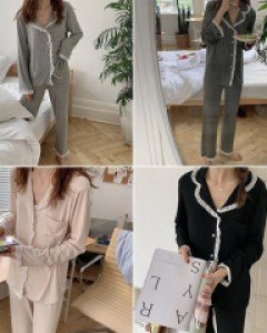 F프릴 면 잠옷 세트_253930