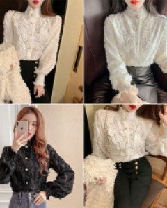 Z플라워 진주 블라우스_253934