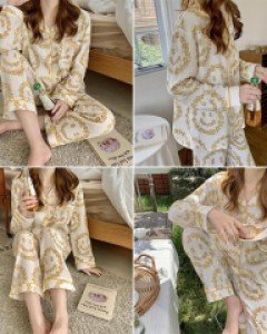 E골드 스마일 잠옷 세트_254077