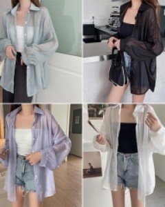 U시스루 블라우스_254317