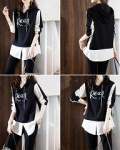 S조끼 배색 남방 티셔츠_255950