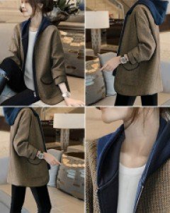 N후디드 체크 집업 자켓_258663