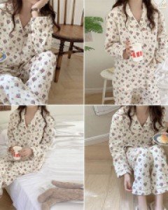 R로제 누빔 잠옷 세트_258810