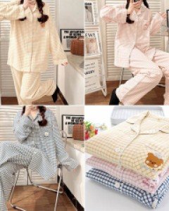 Y샤이곰 체크 잠옷 세트_259569