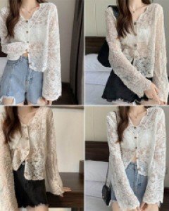 F2로리리 레이스 뜨개 가디건_260494