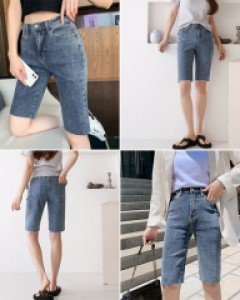 H1편한뒷밴딩 5부 데님 팬츠_260507