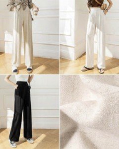 C3루린넨 뒷밴딩 와이드 슬렉스 팬츠_260623