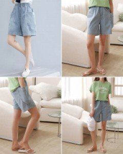 A2디아웃포켓 데님 5부 밴딩 팬츠_260630