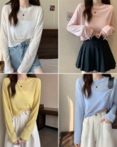 B3롭시스루 크롭 루즈핏 티셔츠_260721