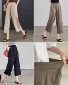 L3리아린넨 밴딩 와이드 바지_261022