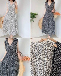 P2모노플라워 나시 롱 원피스_261024