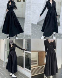 Y2리안집업 롱 플레어 원피스_261186