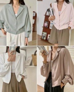 H2루셔링 블라우스 자켓_261188