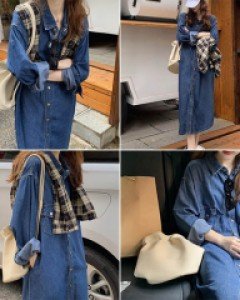 O3위너데님 롱셔츠 원피스_261236