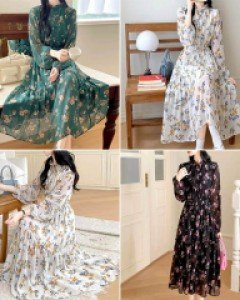 Y5프릴네크 플라워 롱 원피스_261318