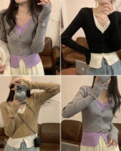 G3투리스 골지 슬림핏 레이어드 가디건_261397