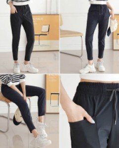 P6플랫아웃포켓 밴딩 플리츠조거 바지_261436