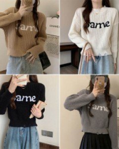 C9세임로고 빈티지 크롭 니트_261601