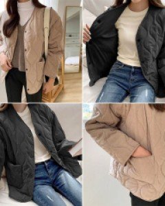 U5물결퀼팅 기모안감 깔깔이 자켓_261602
