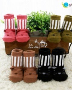 에프랑 세로로 양말 1컬레 / 블랙 카키 (5-6개월용) 봄 가을 겨울 아기 유아 신생아 양말