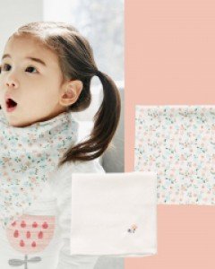 큐비앤맘 플라워 아기 유아 신생아 면 스카프 손수건 세트 (10매)