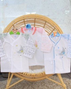 에프랑 또르르 아기 신생아 봄 여름 가을 얇은 배냇저고리 / 색상 블루 핑크