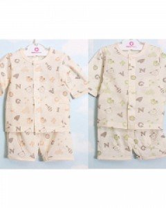 오가닉아일랜드 오가닉 장난감 아기 유아 신생아 봄 여름 7부 내의 내복 상하 / 70호(0-6개월) 80호(6-12개월)