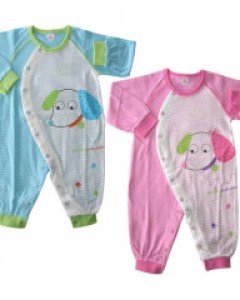 큐비앤맘 메리 아기 유아 신생아 봄 여름 가을 얇은 긴팔 우주복 / 블루 핑크 70호(0-6개월) 80호(6-12개월)