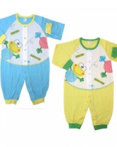 큐비앤맘 크롱 아기 유아 신생아 봄 여름 가을 얇은 긴팔 우주복 / 블루 옐로우 70호(0-6개월) 80호(6-12개월)