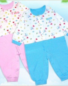 에프랑 모눈종이 무형광 아기 유아 신생아 봄 가을 겨울 긴팔 우주복 / 핑크70호(0-6개월) 블루80호(6-12개월)