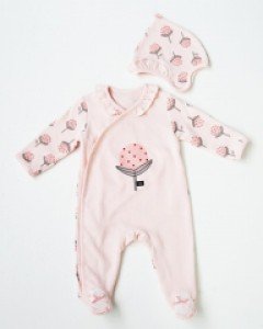 큐비앤맘 제나 양면쟈가드 아기 신생아 봄 가을 긴팔 우주복+모자 세트 / Newborn 70호