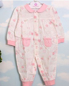 큐비앤맘 트래블 아기 유아 신생아 봄 여름 가을 얇은 긴팔 우주복 / 핑크 70호(0-6개월)