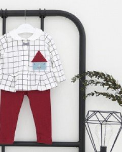 큐비앤맘 하우스 여아 양면 쟈가드 상하 (와인 70호/ 0-6개월) 양면 두께 봄 가을 겨울 아기 유아 신생아 외출복 실내 상하복