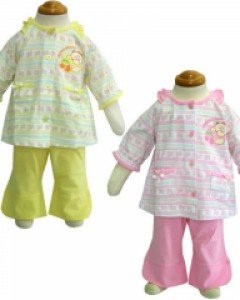 포에버 앵두 아기 유아 신생아 봄 여름 가을  7부 상하복 / 핑크 옐로우 75호(0-9개월) 80호(6-12개월)