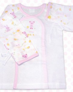 에프랑 연필동물 아기 신생아 봄 여름 가을 얇은 배냇저고리 / 색상 핑크