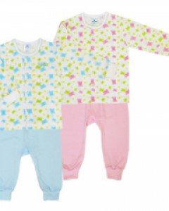 에프랑 나비 아기 유아 봄 여름 가을 얇은 긴팔 내의 내복 상하 / 핑크 블루 90호(12-24개월/상의 단추 반타개)