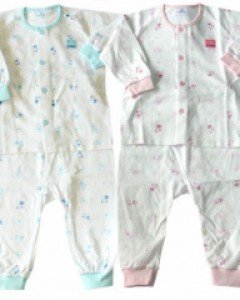 에프랑 티니 아기 유아 신생아 봄 여름 가을 얇은 긴팔 내의 내복 상하 / 블루 핑크 70호 80호 90호/ 90호부터는 상의 단추 반타개