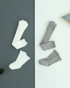 큐비앤맘 스노 아기 유아 분리형 타이즈 / 화이트 그레이 5-6개월