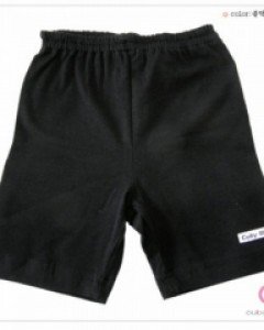 큐비앤맘 심플 5부 쫄바지/ 아기 유아 봄 여름 스판 반바지 / 블랙 80호(6-12개월) 90호(12-24개월)