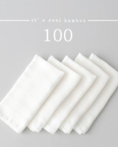 밤부아일랜드 밤부 100 손수건 / 아기 유아 신생아 성인 온가족 가제 거즈 무지 손수건 5매 세트(피부에 안심, 대나무 손수건)