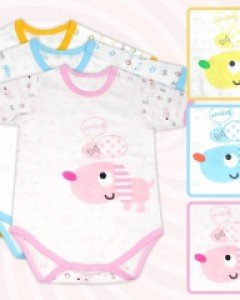 에프랑 몽몽 아기 유아 신생아 봄 여름 가을 7부 바디슈트 / 블루70호(0-6개월) 핑크80호(6-12개월)