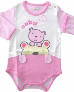 큐비앤맘 투게더 아기 유아 봄 여름 가을 7부 바디슈트 / 핑크85호(6-15개월) 핑크90호(12-24개월)