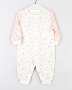 에프랑 엘라 밤부 무형광 아기 유아 신생아 봄 가을 양면 긴팔 우주복-핑크 / 70호 80호